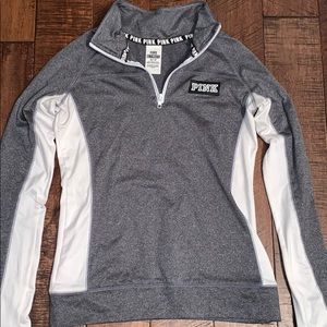 PINK Victoria Secret Quarter-Zip Gray